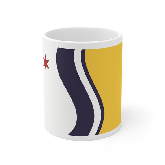 South Bend Indiana city Flag Ceramic Coffee Mug 11oz, Makes a great Housewarming gift, care package gift, Hometown gift