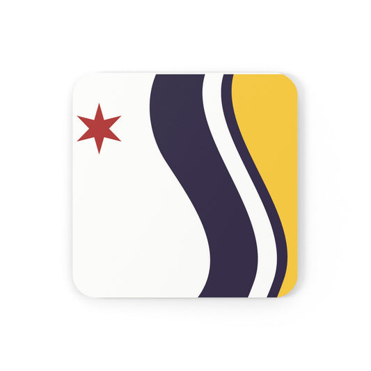 South Bend Indiana city Flag Cork Back Coaster, Housewarming gift, new home gift