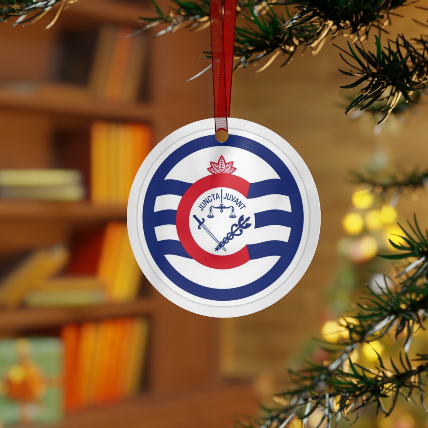 Cincinnati Ohio city flag gift Metal Ornament, Christmas gift, ornament exchange, care package gift, housewarming gift, first christmas