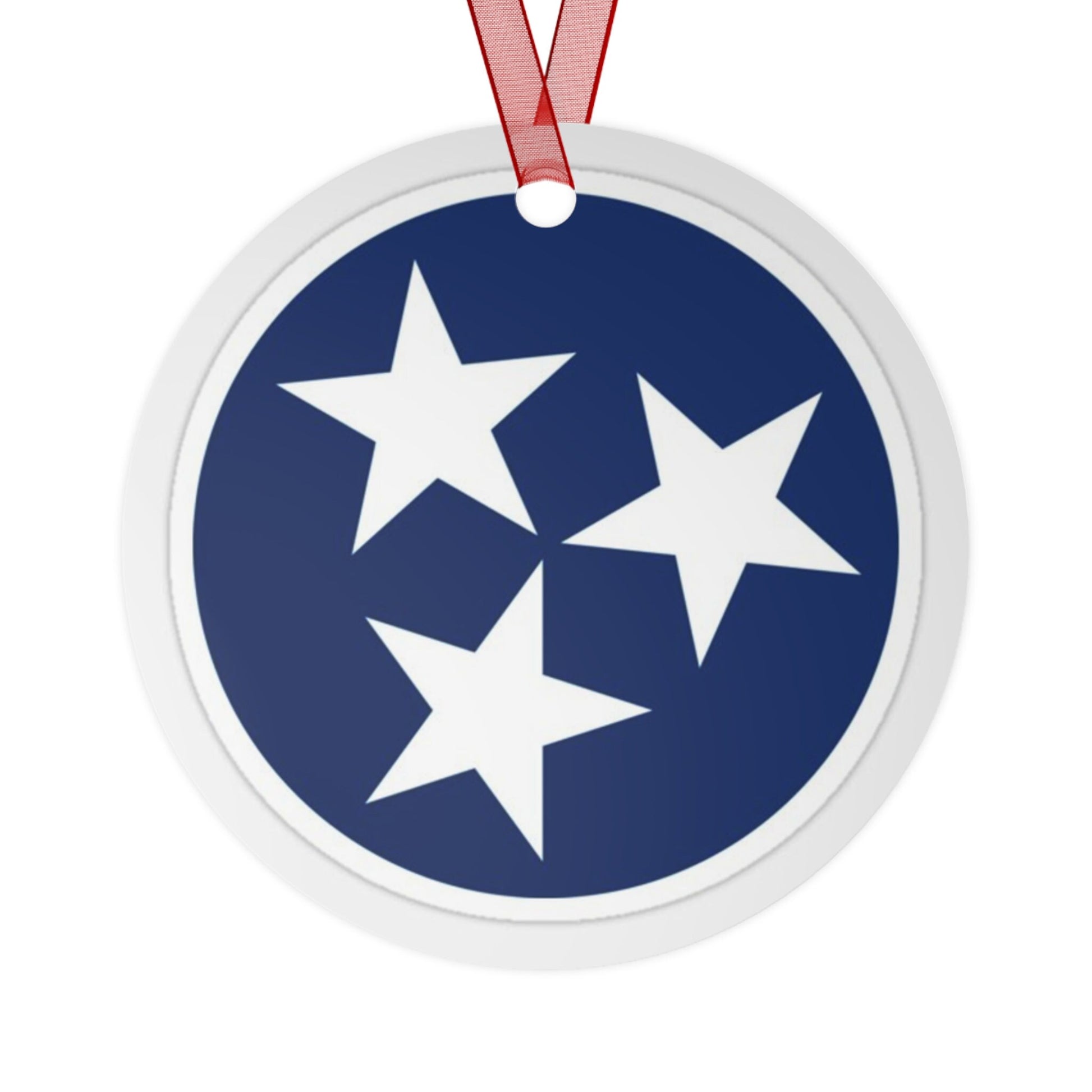 Tennessee Tri Star state flag gift Metal Ornament, Christmas gift, ornament exchange, care package gift, housewarming gift