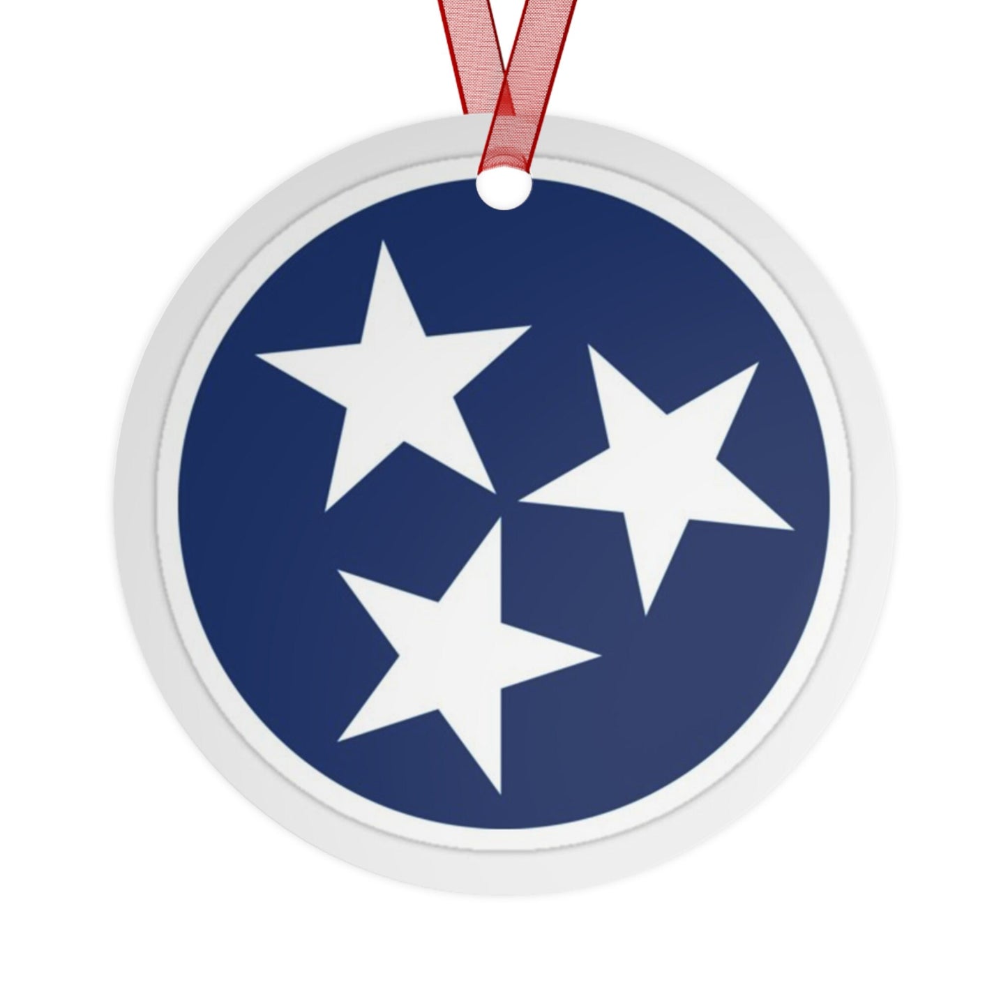 Tennessee Tri Star state flag gift Metal Ornament, Christmas gift, ornament exchange, care package gift, housewarming gift