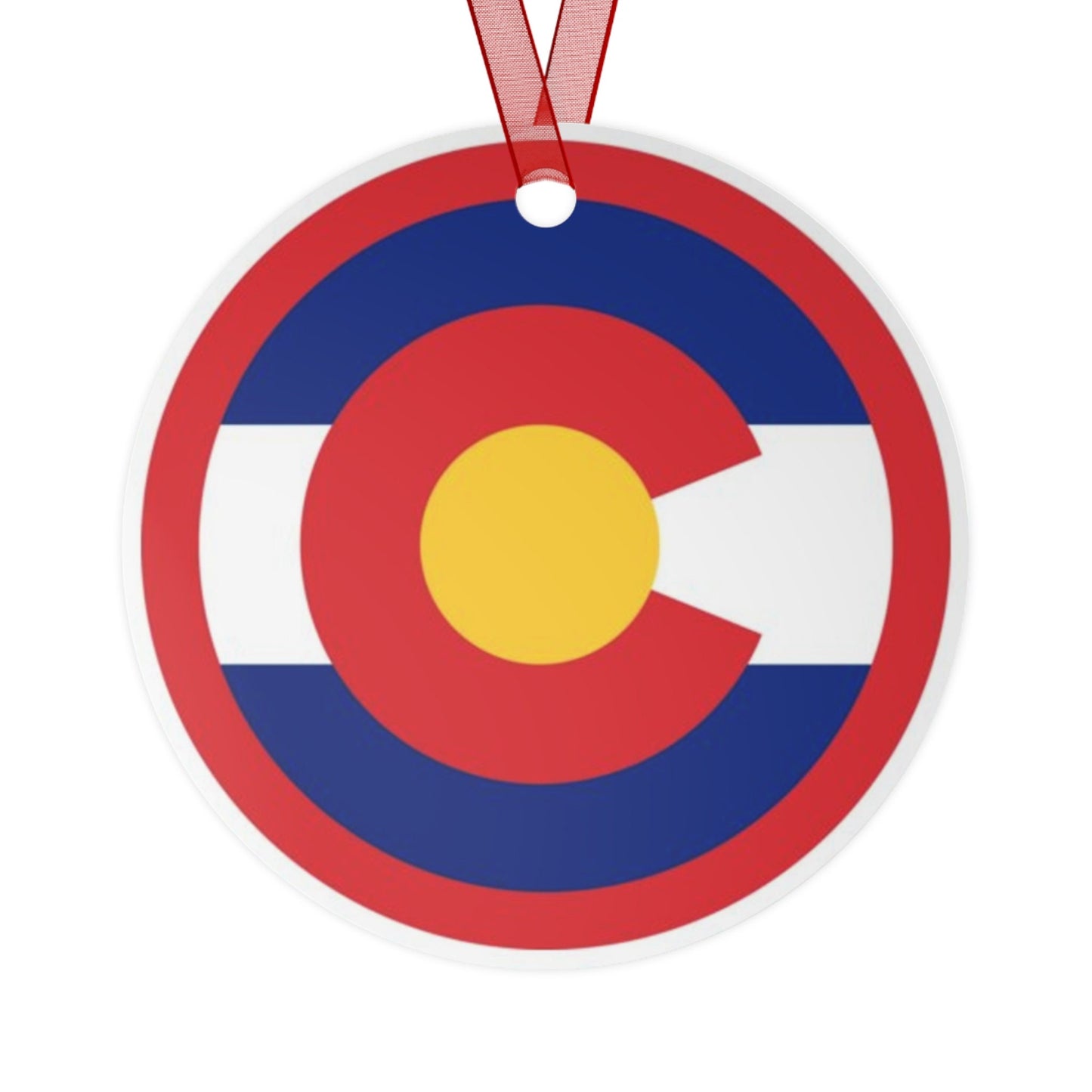 Colorado state flag gift Metal Ornament, Christmas gift, ornament exchange, care package gift, housewarming gift