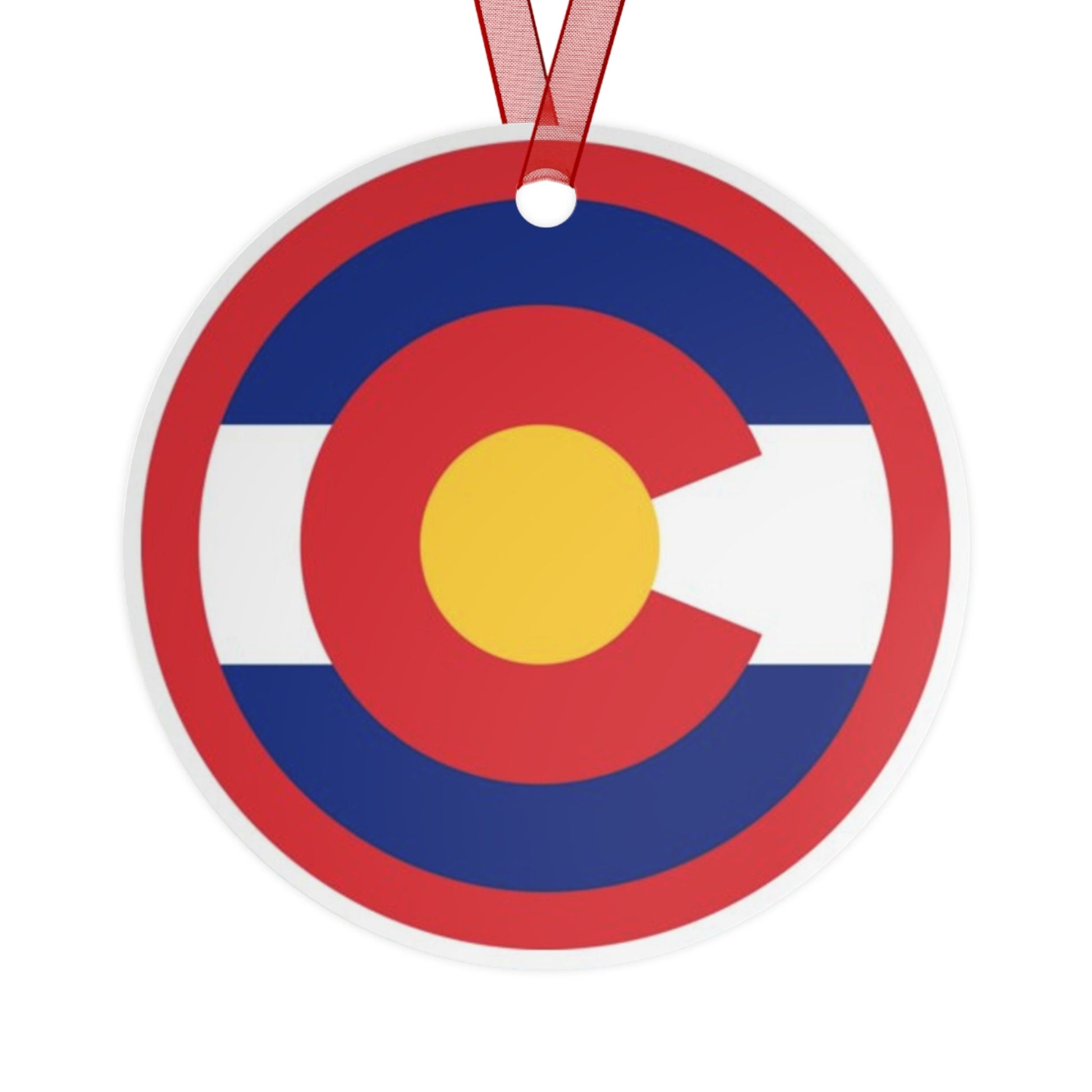 Colorado state flag gift Metal Ornament, Christmas gift, ornament exchange, care package gift, housewarming gift