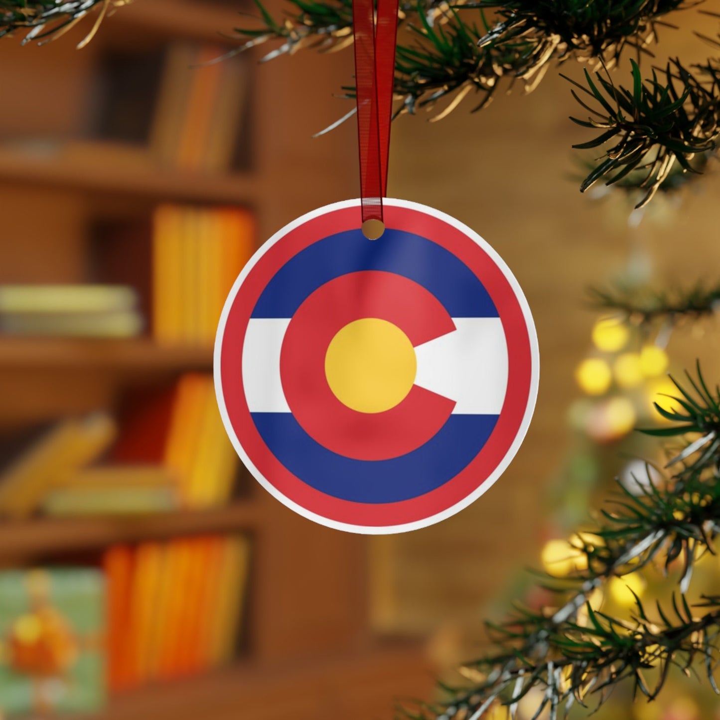 Colorado state flag gift Metal Ornament, Christmas gift, ornament exchange, care package gift, housewarming gift