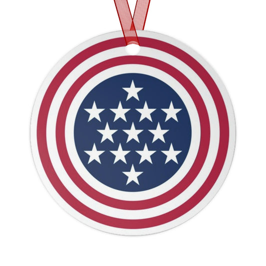 United States of America USA flag gift Metal Ornament, Christmas gift, ornament exchange, care package gift, housewarming gift