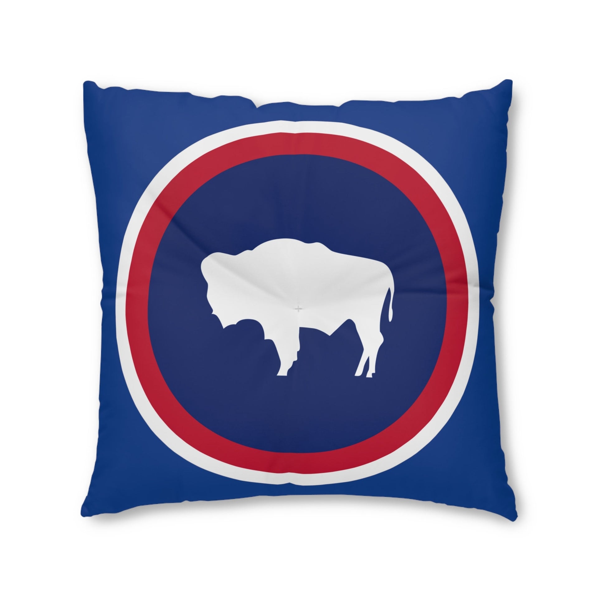 Wyoming Buffalo State Flag Tufted Floor Pillow, Square