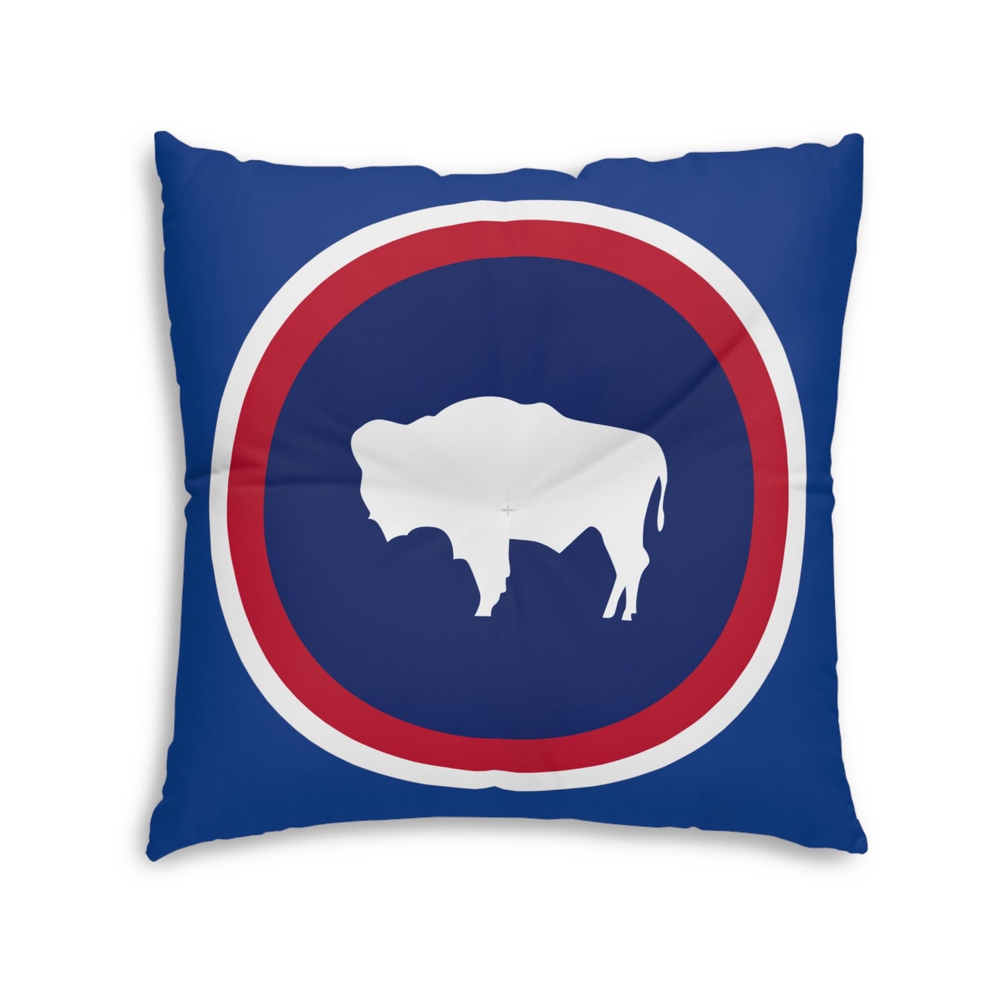 Wyoming Buffalo State Flag Tufted Floor Pillow, Square