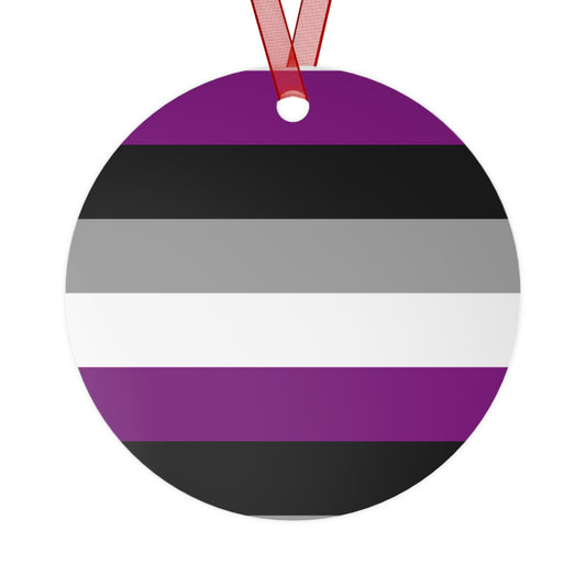 Asexual Pride Metal Ornament, Portland Christmas gift, ornament exchange, care package gift, housewarming gay gift, coming out gift