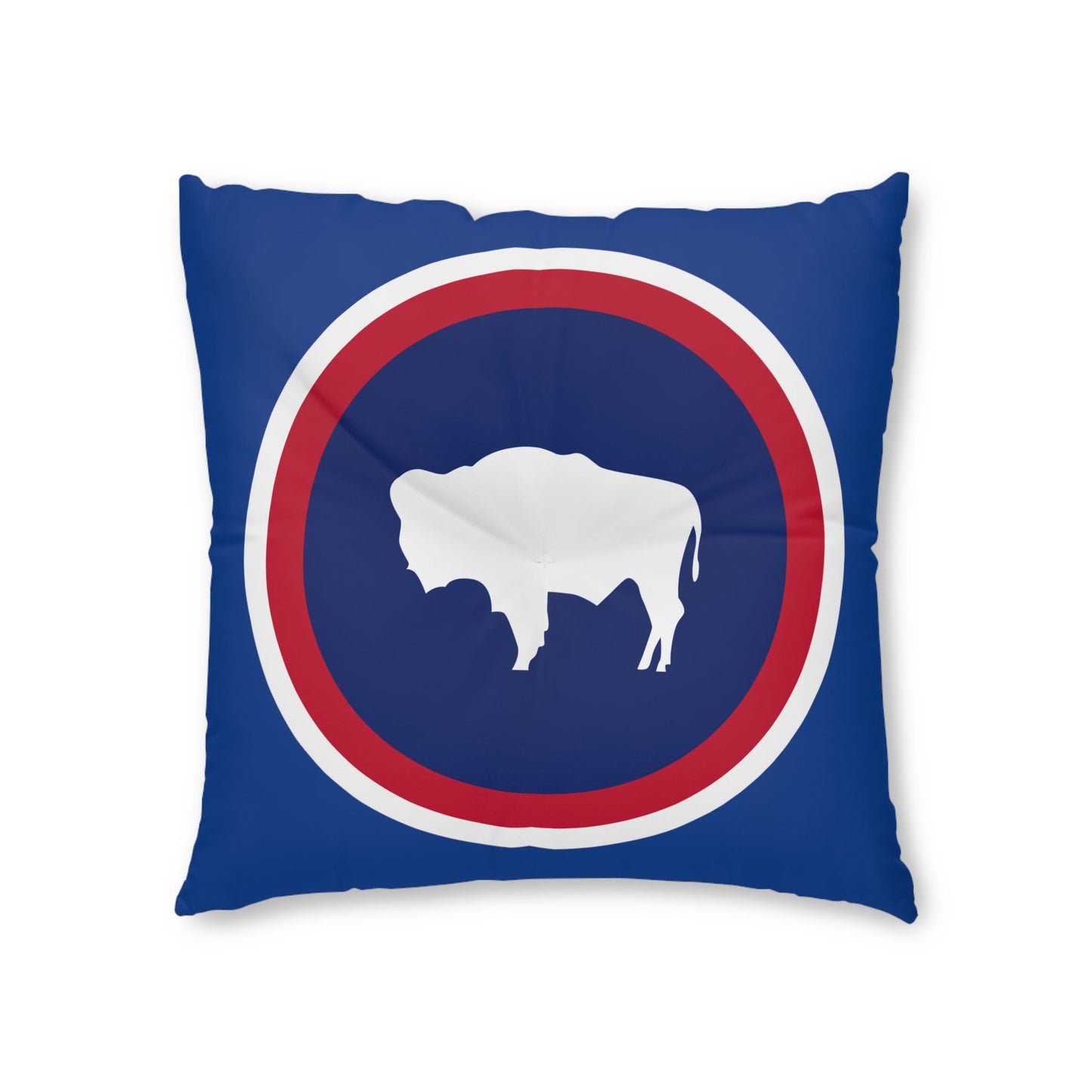 Wyoming Buffalo State Flag Tufted Floor Pillow, Square