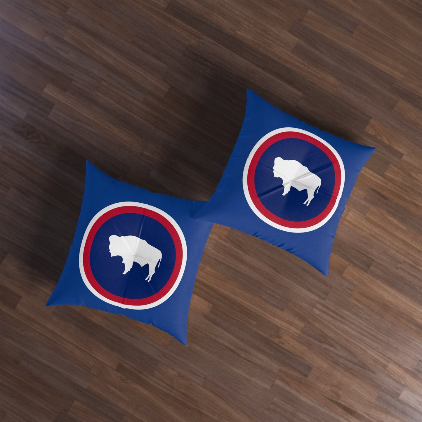 Wyoming Buffalo State Flag Tufted Floor Pillow, Square